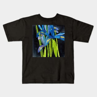 Wild Dwarf Irises Watercolor on Yupo Kids T-Shirt